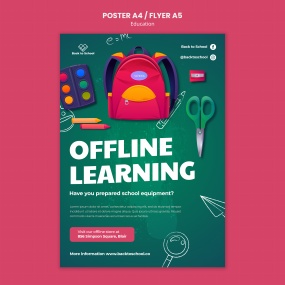 现实教育海报模板